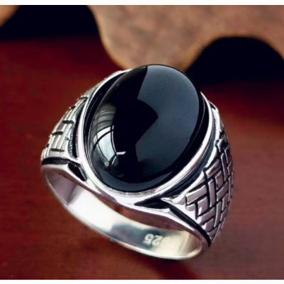 블랙 아게이트 링