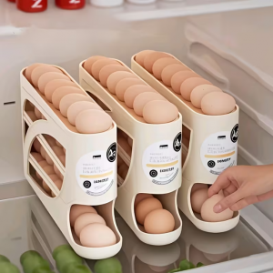 흰색 3단 이동식 계란 랙