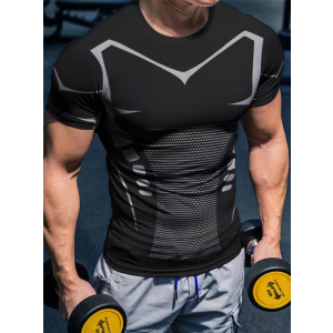 남성용 타이트핏 반팔 티셔츠