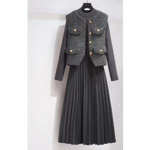 울 코디 샤넬 스타일 투피스 세트