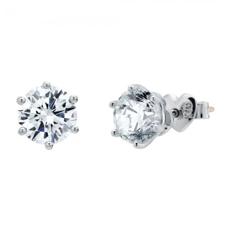 1캐럿 랩 다이아몬드 귀걸이 6프롱