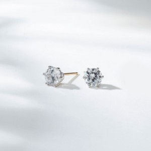 1캐럿 랩 다이아몬드 귀걸이 6프롱