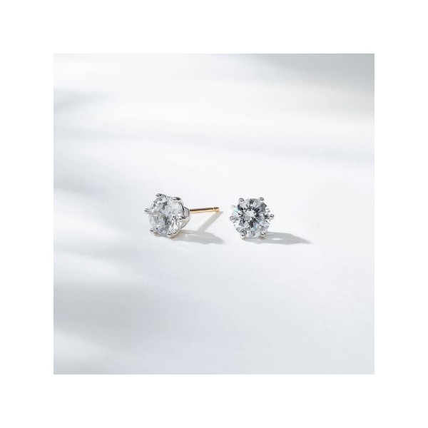 1캐럿 랩 다이아몬드 귀걸이 6프롱