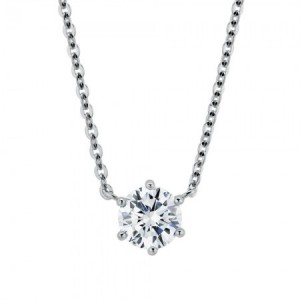 1캐럿 랩 다이아몬드 목걸이 6프롱