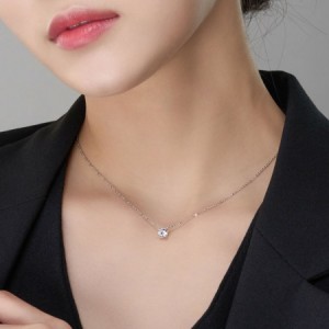 5부 랩 다이아몬드 목걸이 4프롱