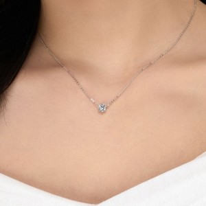 5부 랩 다이아몬드 목걸이 6프롱